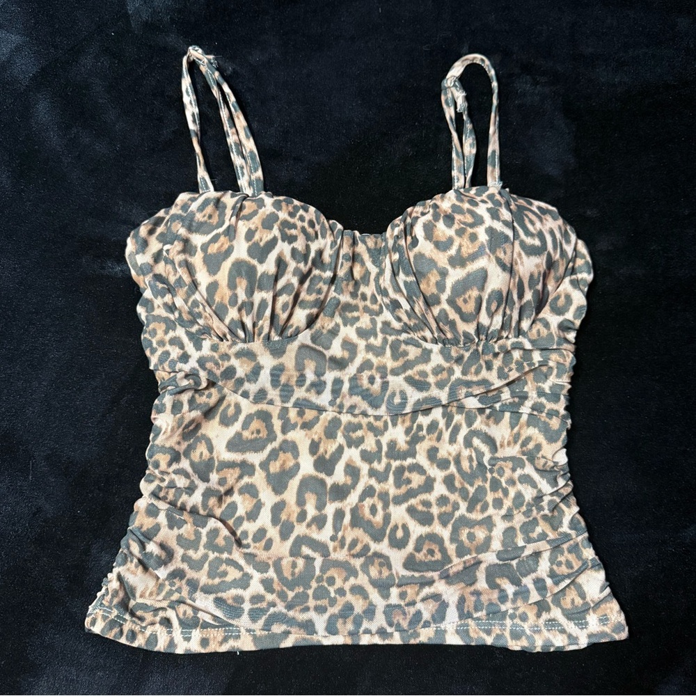 Madden Girl Leopard Print Ruched Strap Top